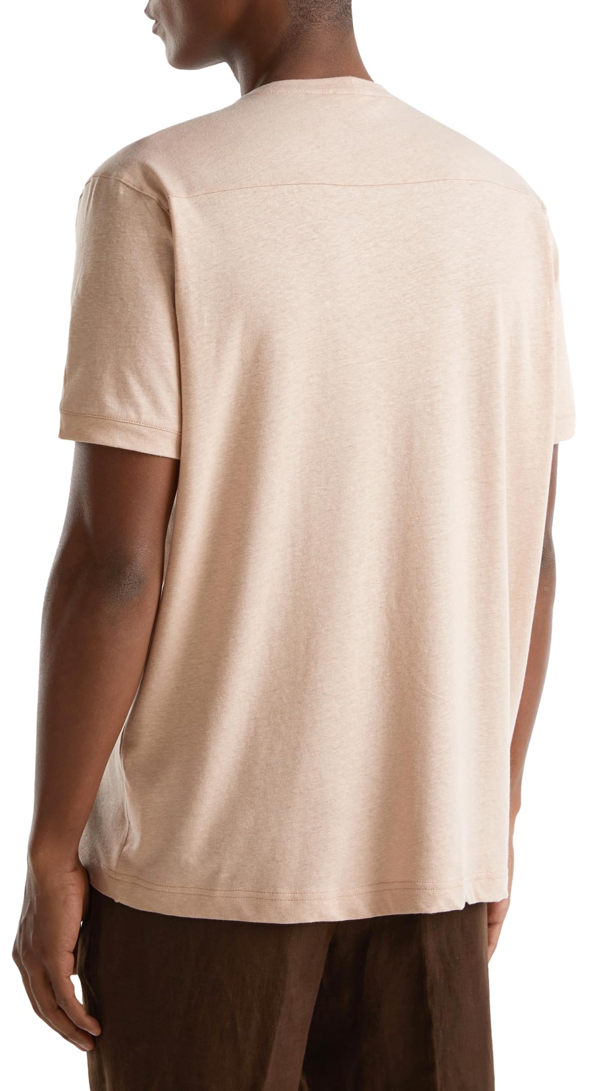 Benetton T-Shirt Uomo Cotone Cipria Scuro XS