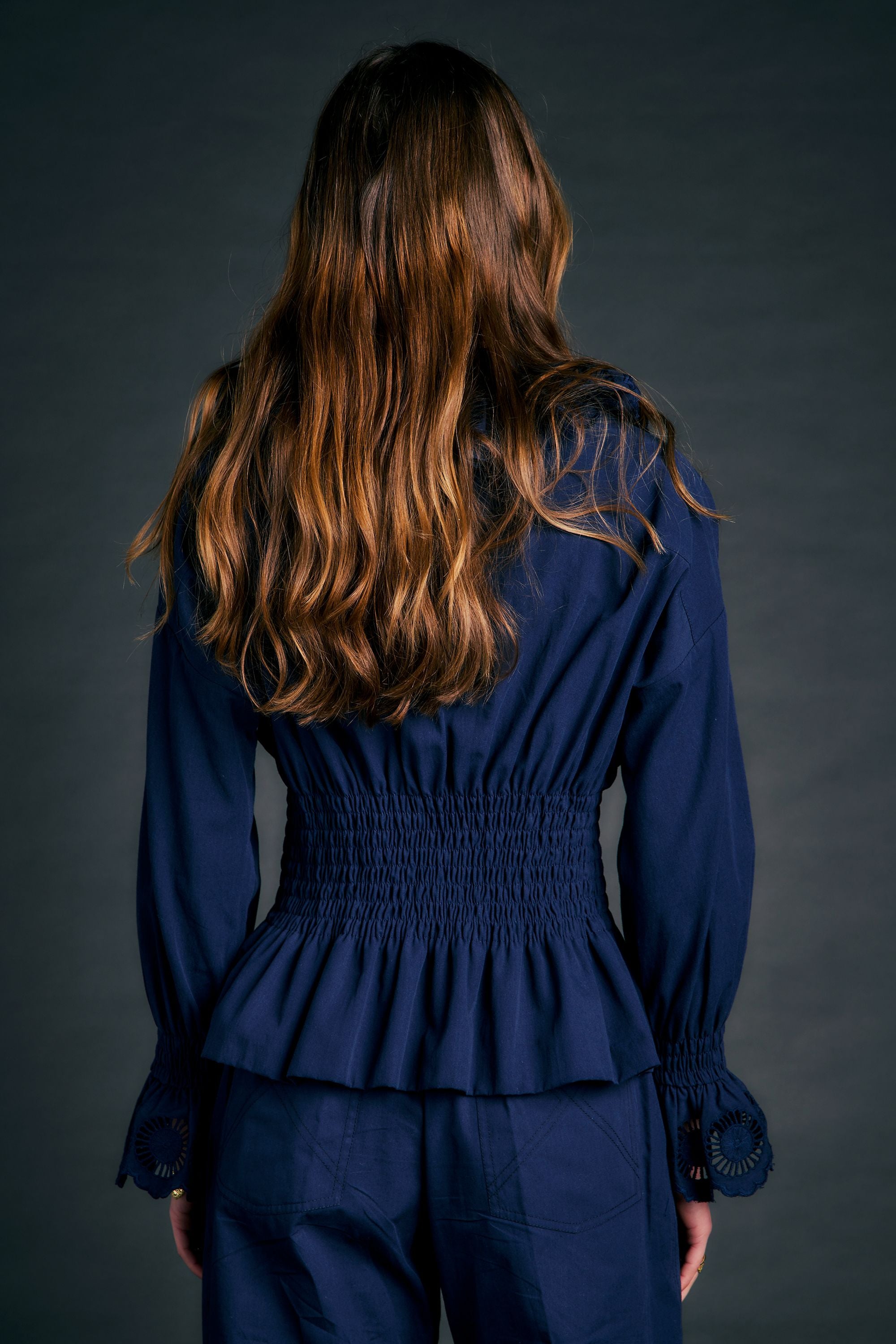 Karen Walker Treasurer Shirt camicia navy ricamo