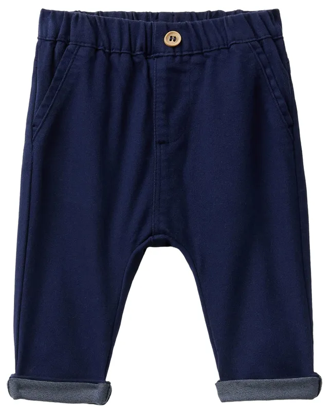 Benetton 4AU0AF018 Pantalone Cotone Ricamo Taglia 62