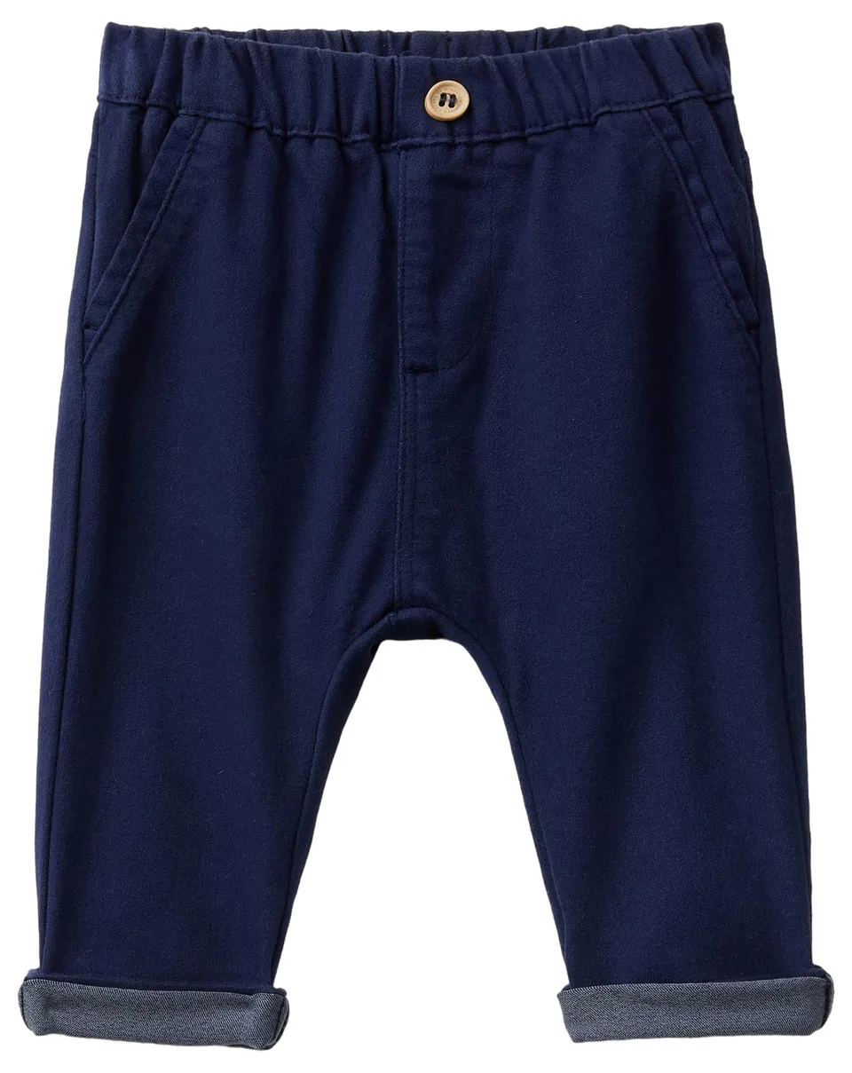 Benetton 4AU0AF018 Pantalone Cotone Ricamo Taglia 62