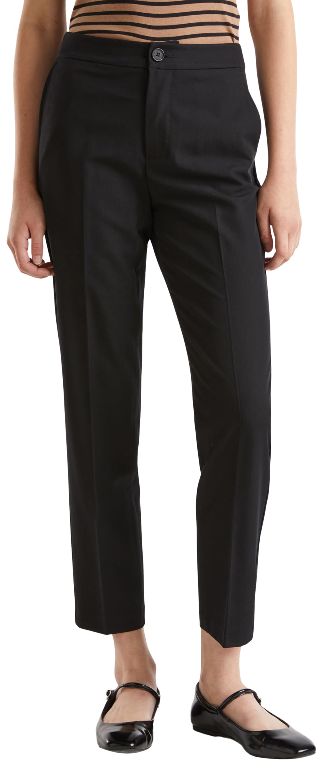 Benetton Pantaloni Donna Capri Taglia 36 Vita Alta