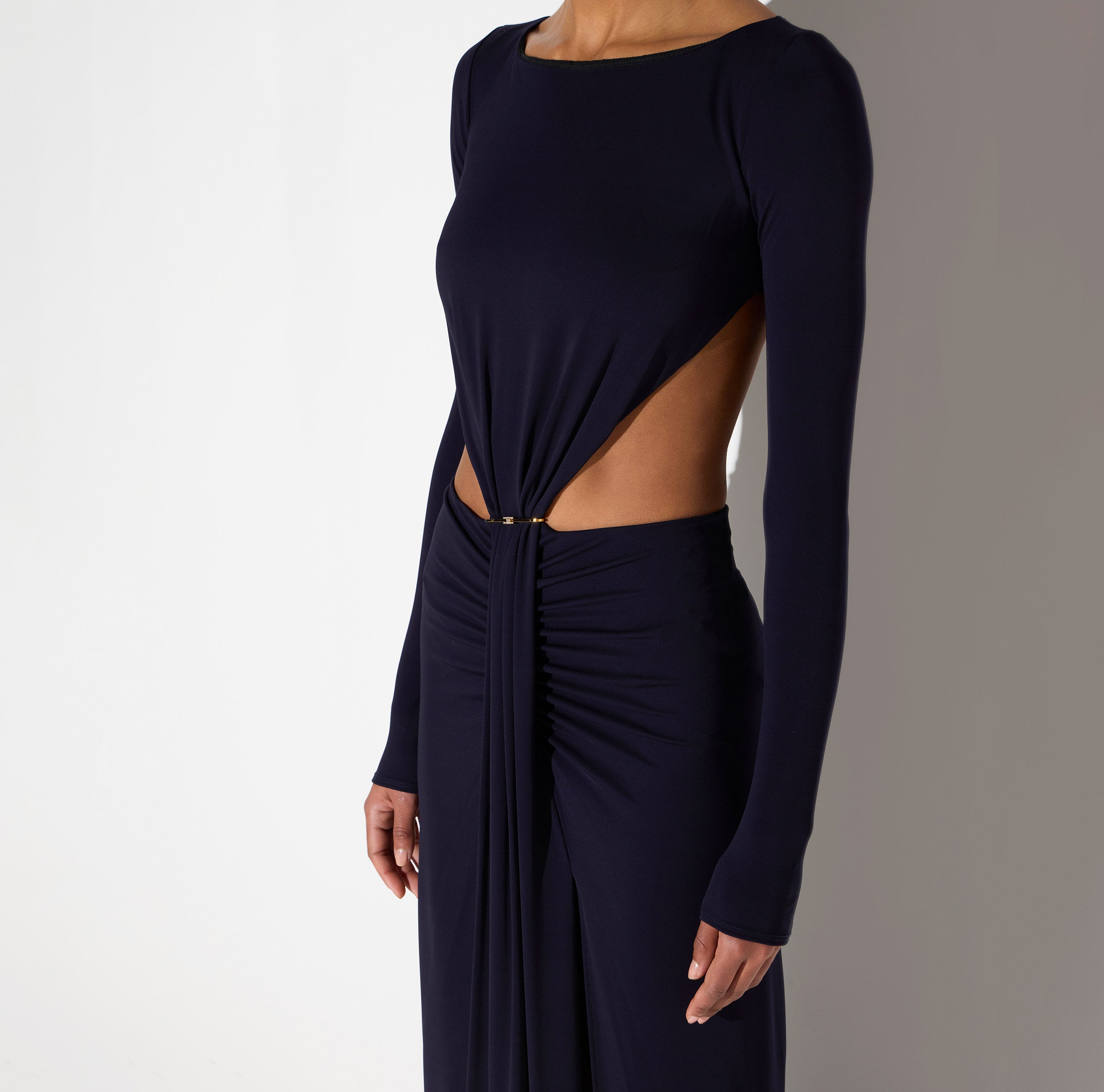 Elisabetta Franchi ABR3467E2 Abito Blu Notte Cut-Out