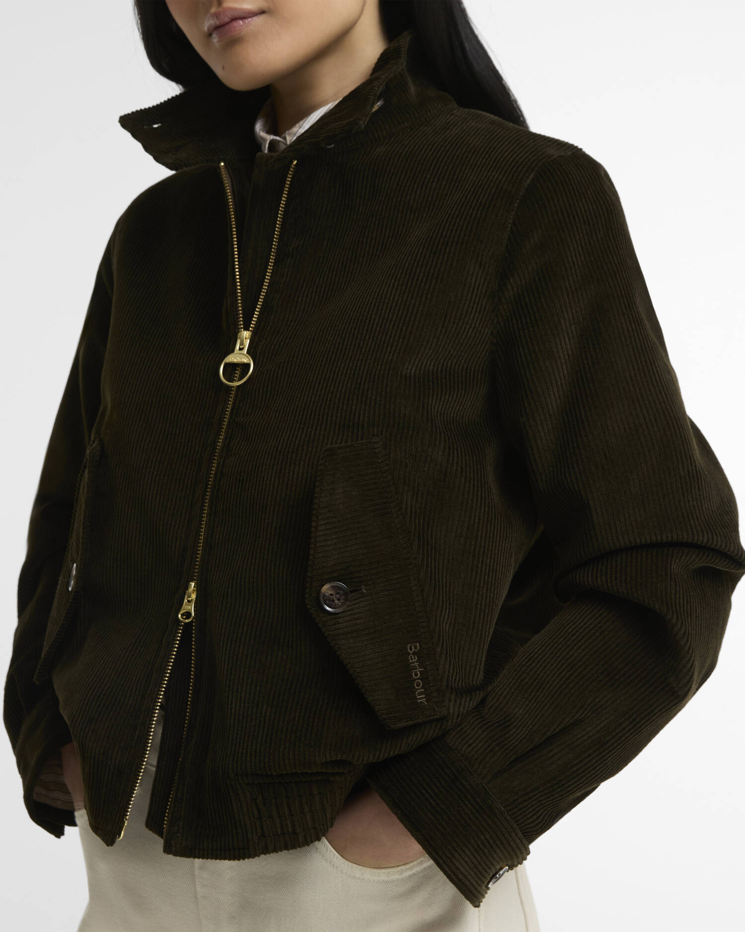 Barbour Overton LCA0424 giacca donna olive velluto cotone