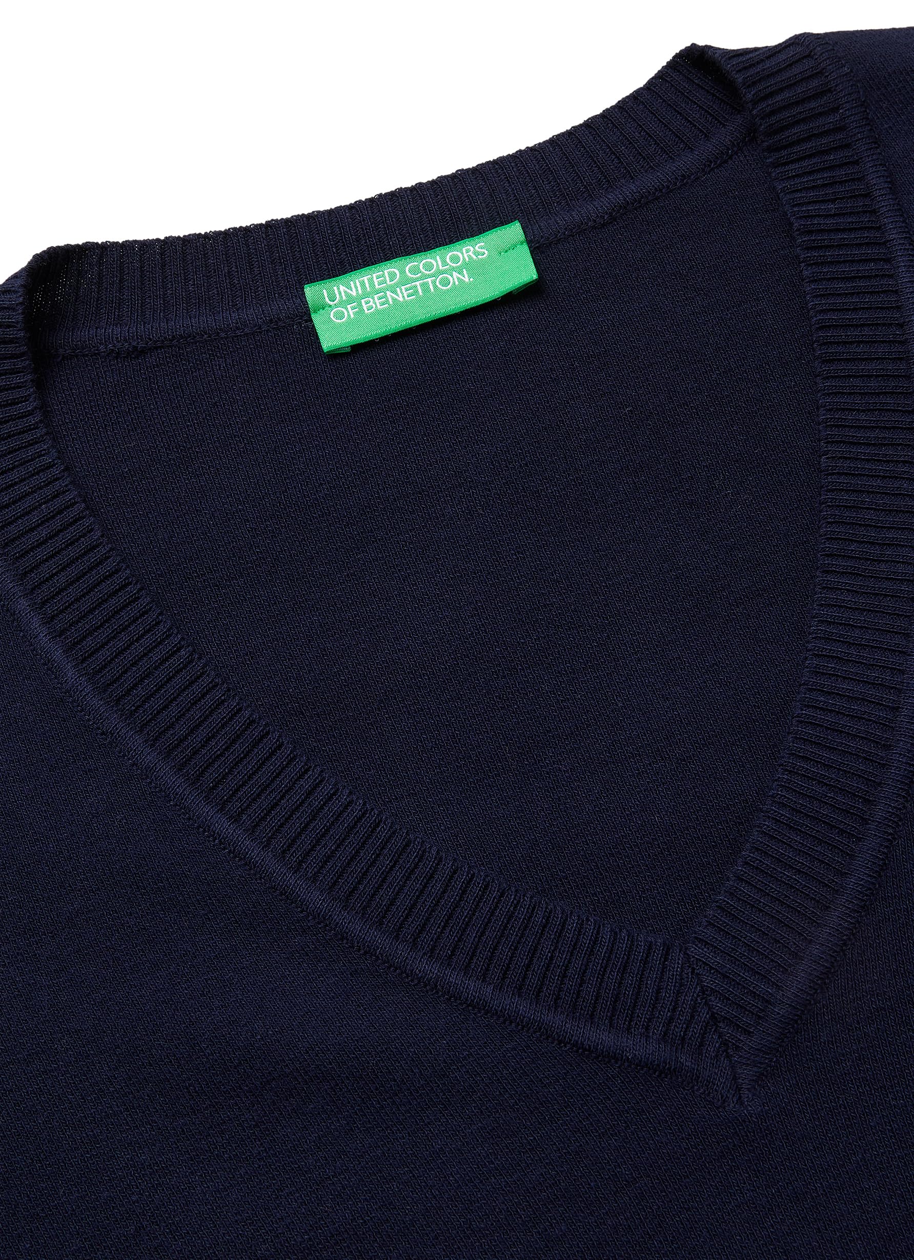 Benetton Maglieria Maglione Scollo a V Donna Tinta Unita