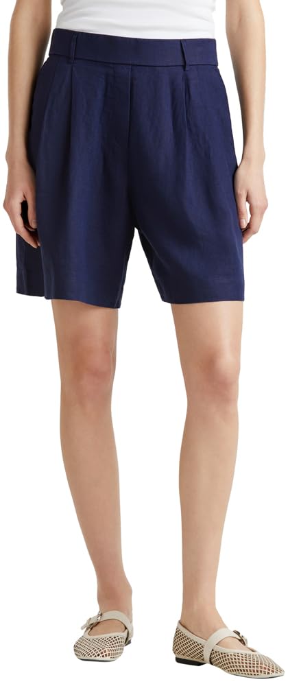Benetton Bermuda Lino Pences Vita Elastica