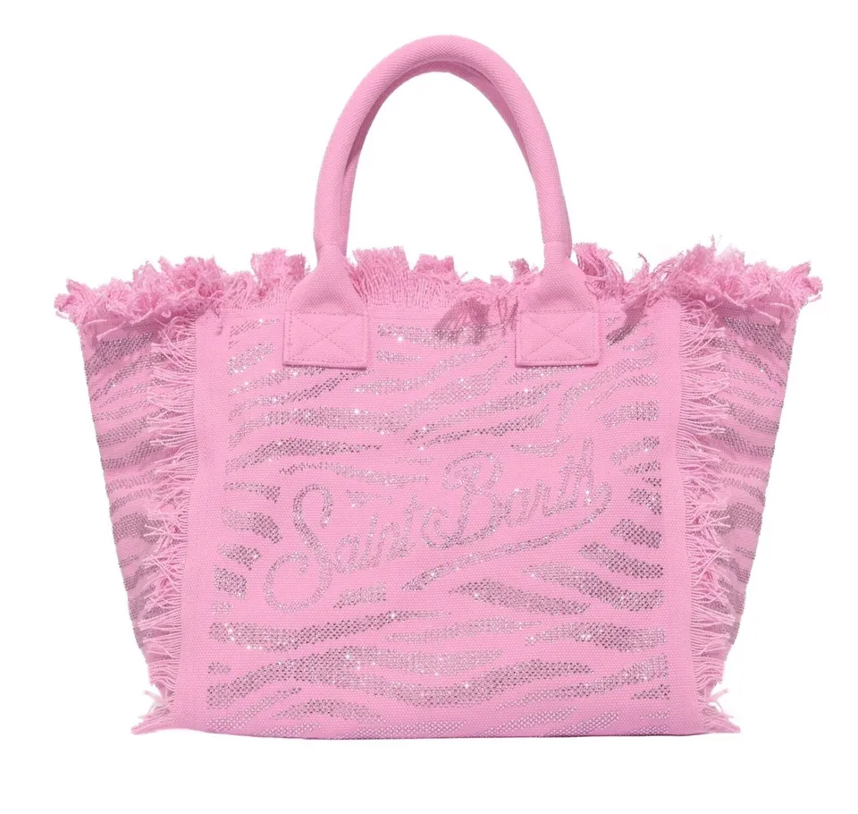 MC2 Saint Barth Vanity Borsa Zebra Rosa Strass Cotone