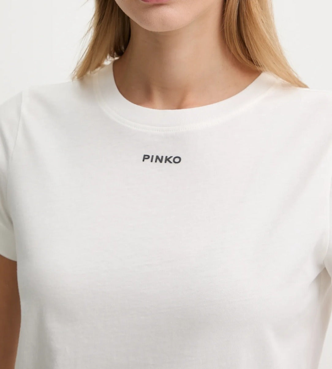 Pinko 100373 A34F t-shirt bianco cotone donna