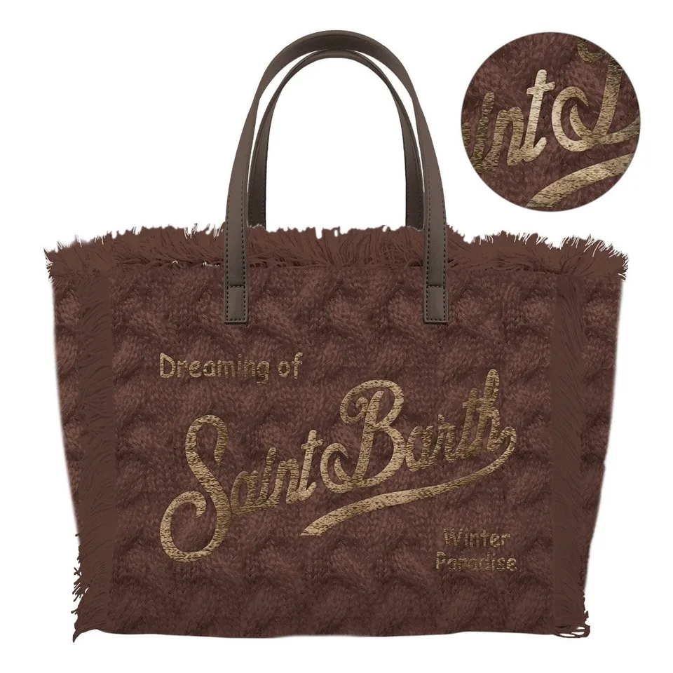 MC2 Saint Barth Colette Wool Braid 01842M borsa marrone lana