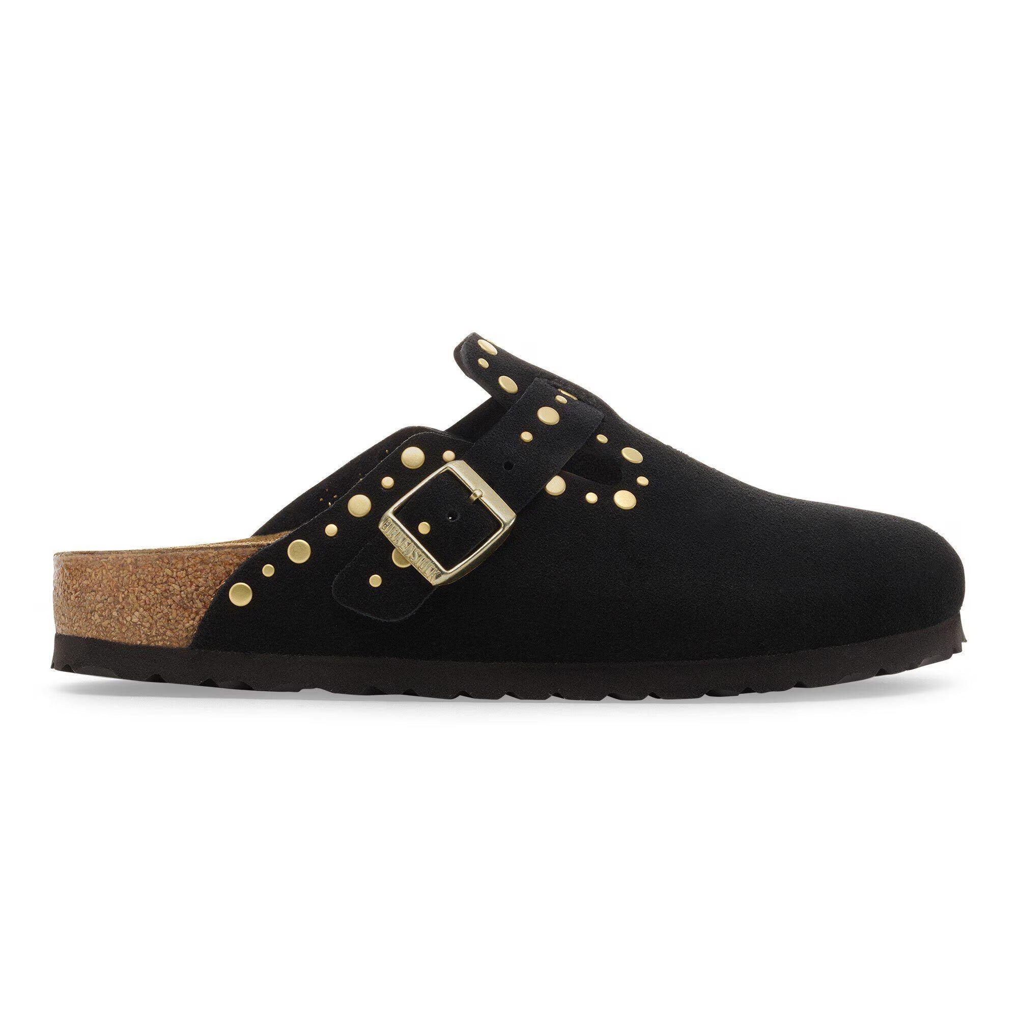 Birkenstock Boston 1030491 Ciabatta Donna Black Suede