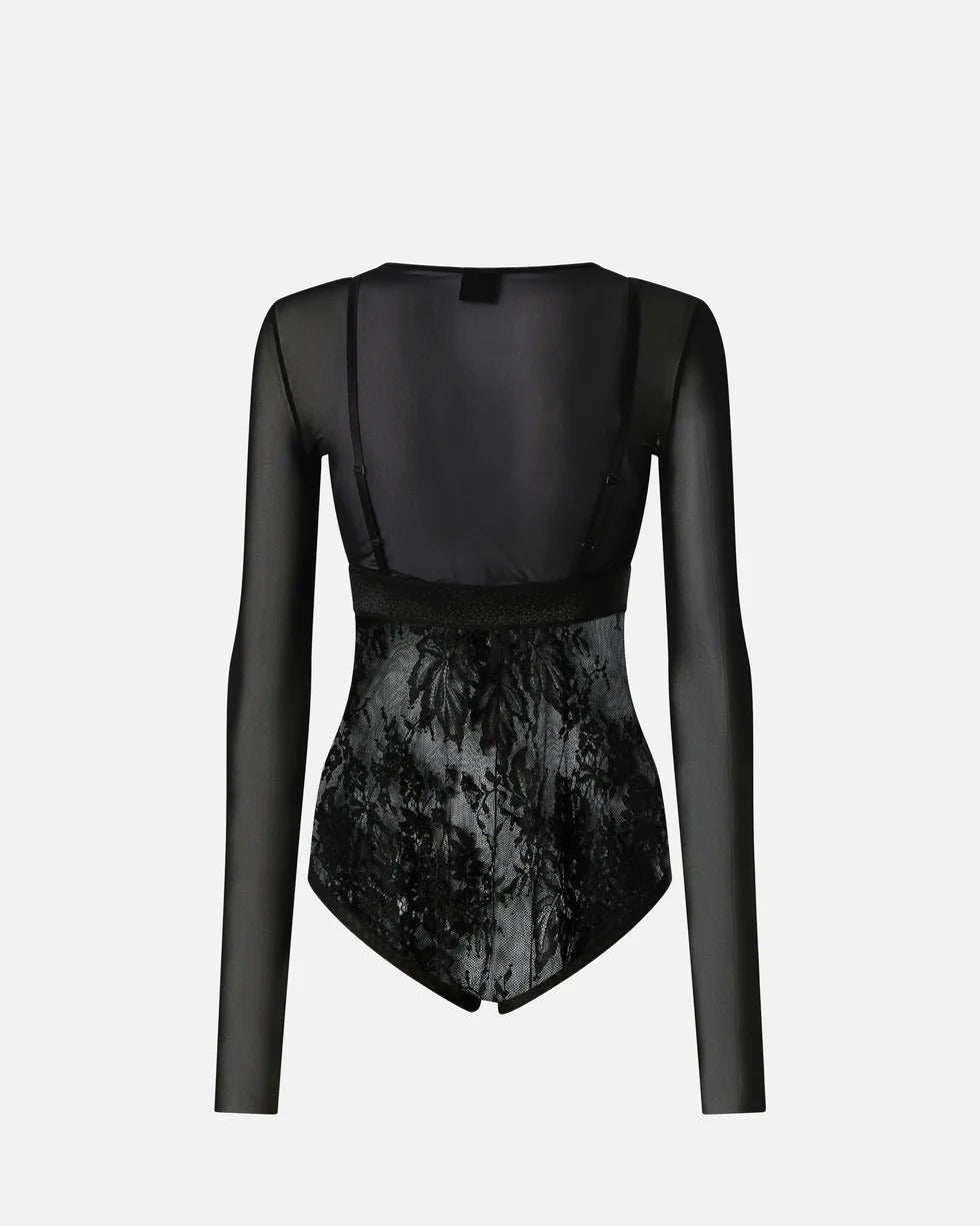 Pinko Fagiolino 106272 Body Donna Nero Pizzo