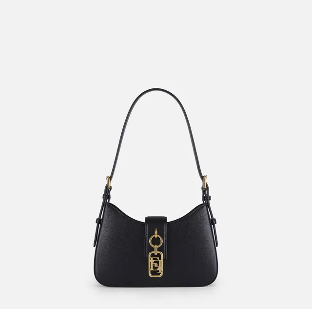 Elisabetta Franchi BS24A62E Hobo Charm borsa nera ecopelle