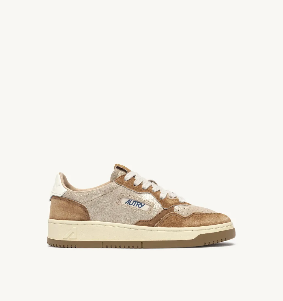 Autry Medalist Low AULW-YB01 sneaker pelle platino beige