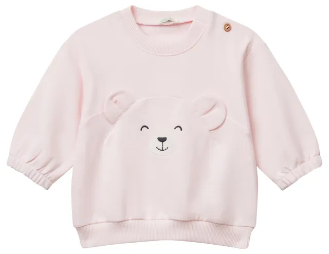 Benetton Felpa Bimba Cotone Organico Motivo Animali Taglia 62