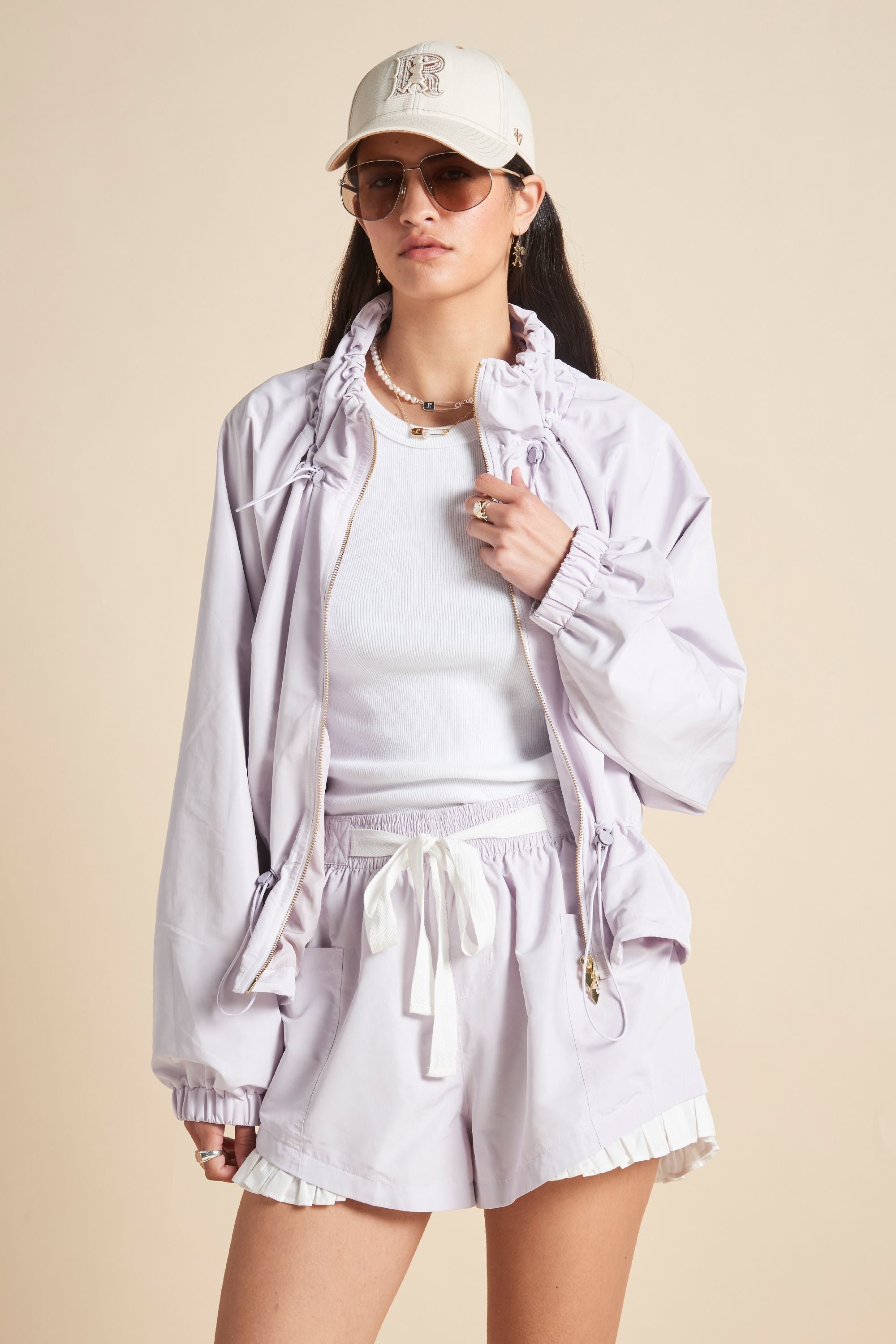 Karen Walker Devant Jacket giacca lilla tecnica