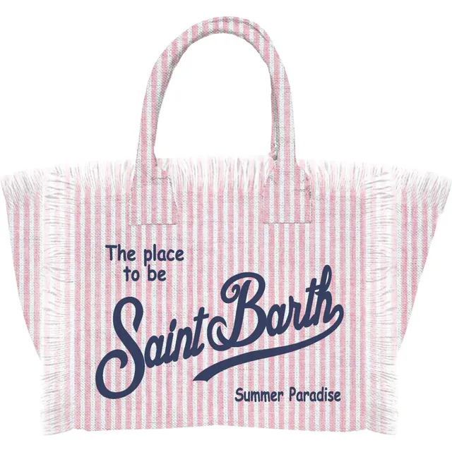 MC2 Saint Barth Vanity Linen borsa tote stripes rosa