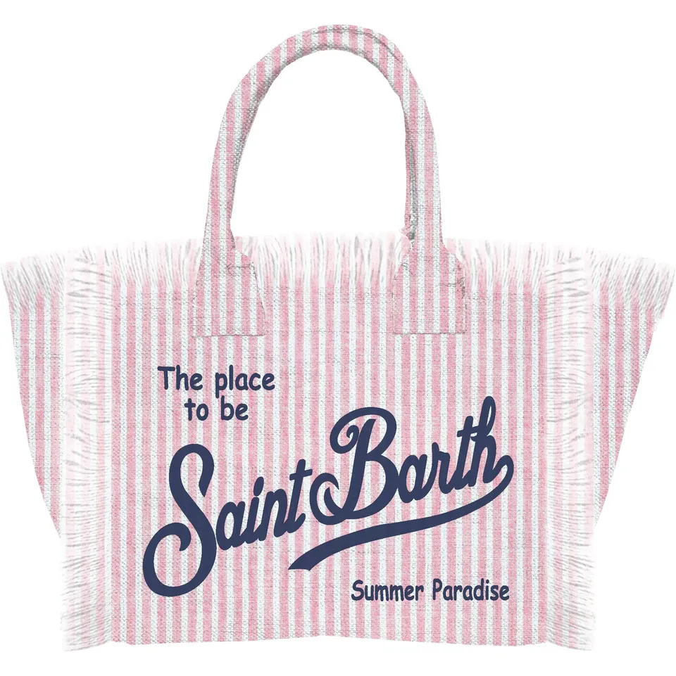 MC2 Saint Barth Vanity Linen borsa tote stripes rosa