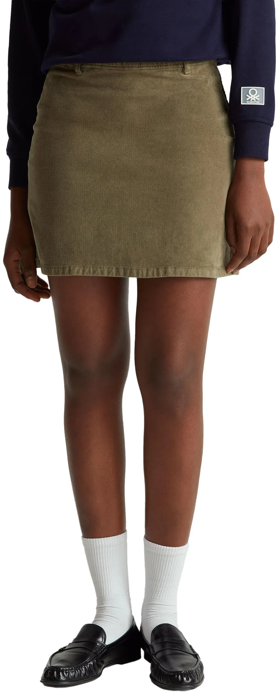 Benetton Gonne Minigonna Donna Velluto Vita Media
