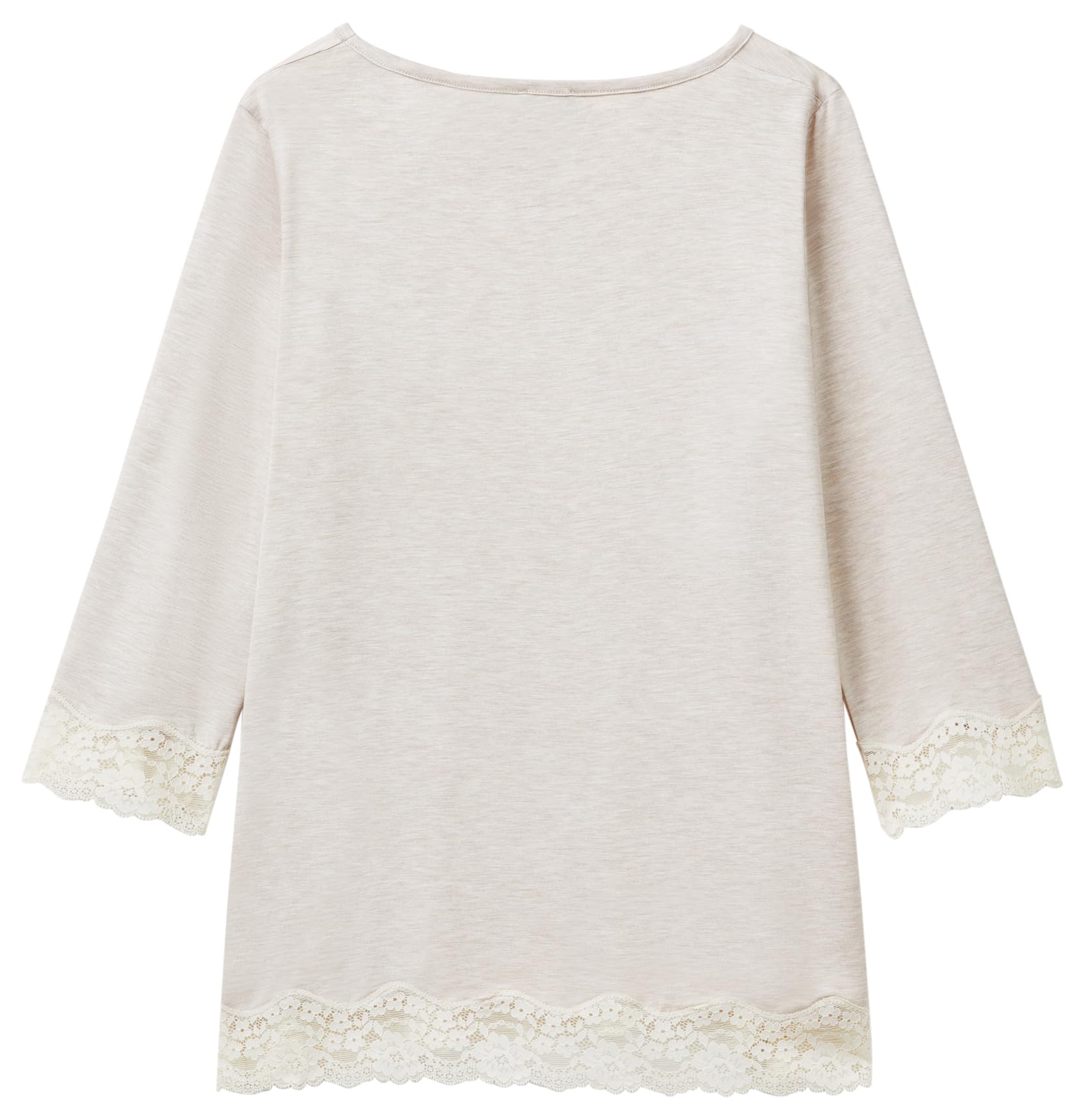 Benetton 3z123m07e maglia pigiama donna S pizzo beige