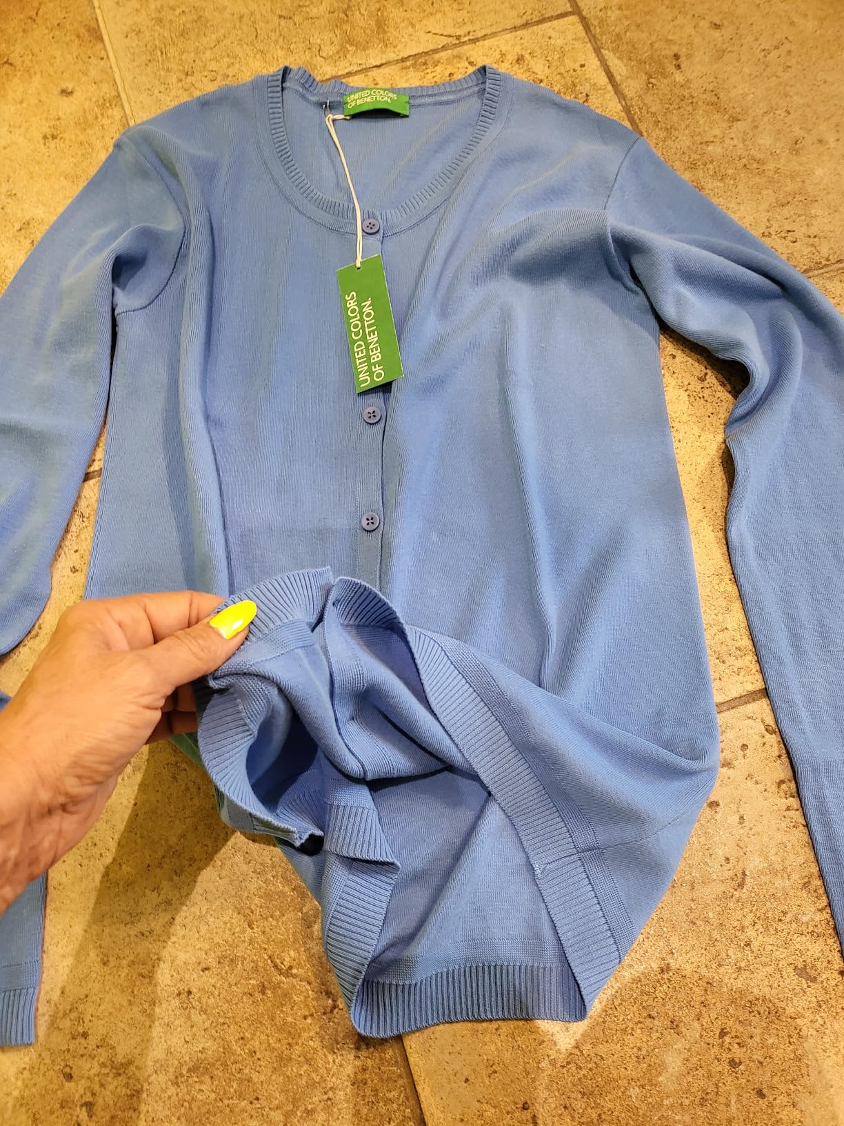 Benetton Maglia Coreana 1091d5558 Cardigan Donna Rosa 0g0