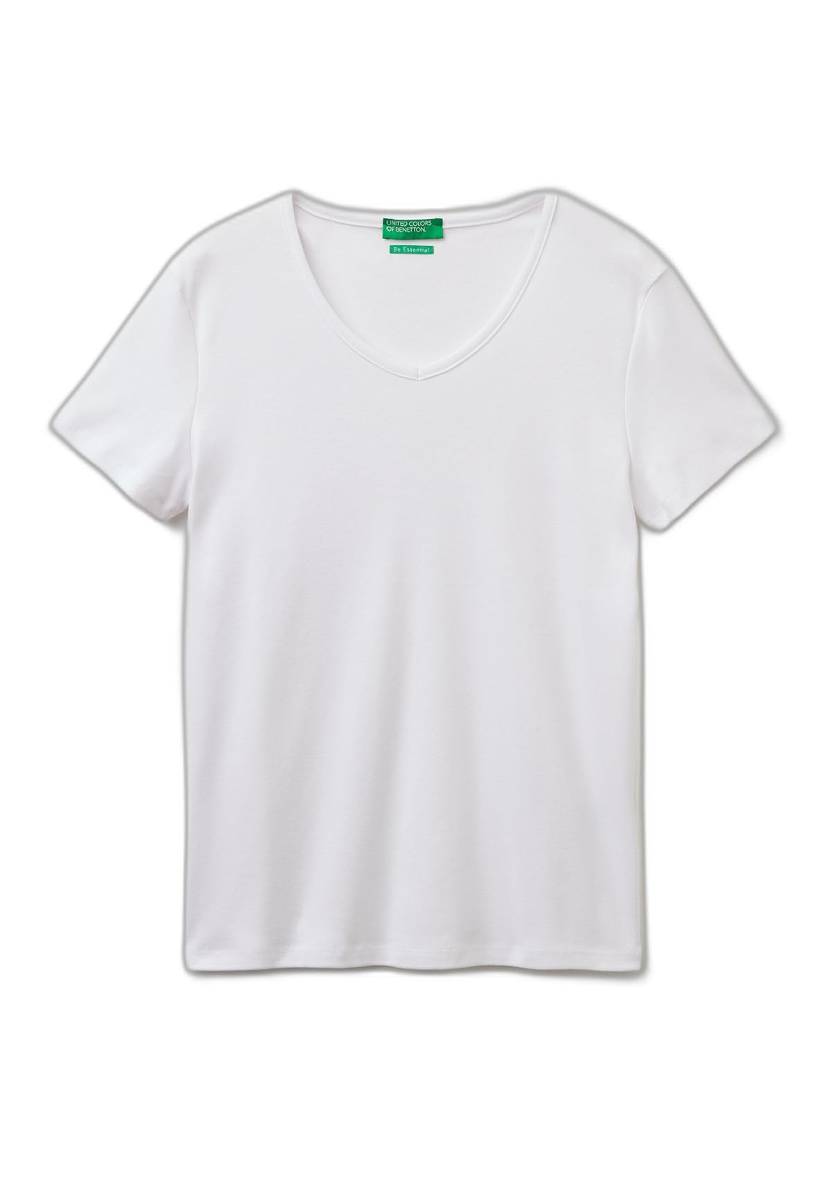 Benetton T-Shirt Donna Costina Rosa Scollo V