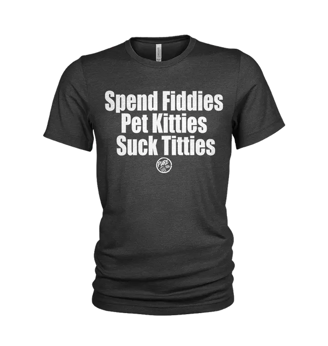 Pure Trash Spend Fiddies maglietta uomo nero triblend