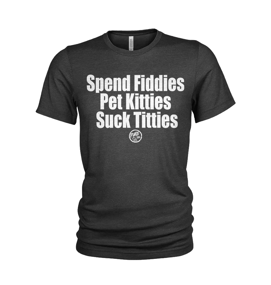 Pure Trash Spend Fiddies maglietta uomo nero triblend