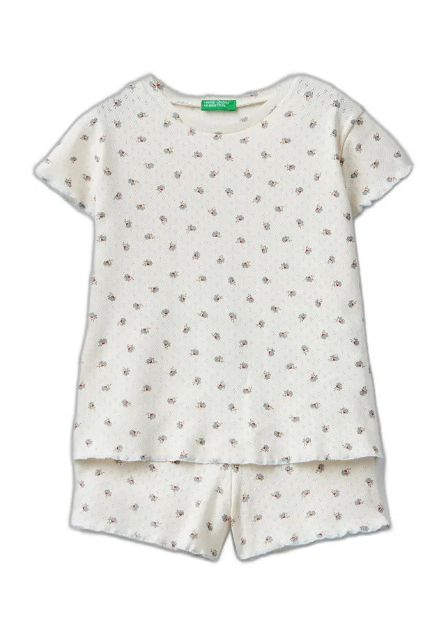 Benetton 3pmu0p060 Pigiama Bambina Corto Costina M