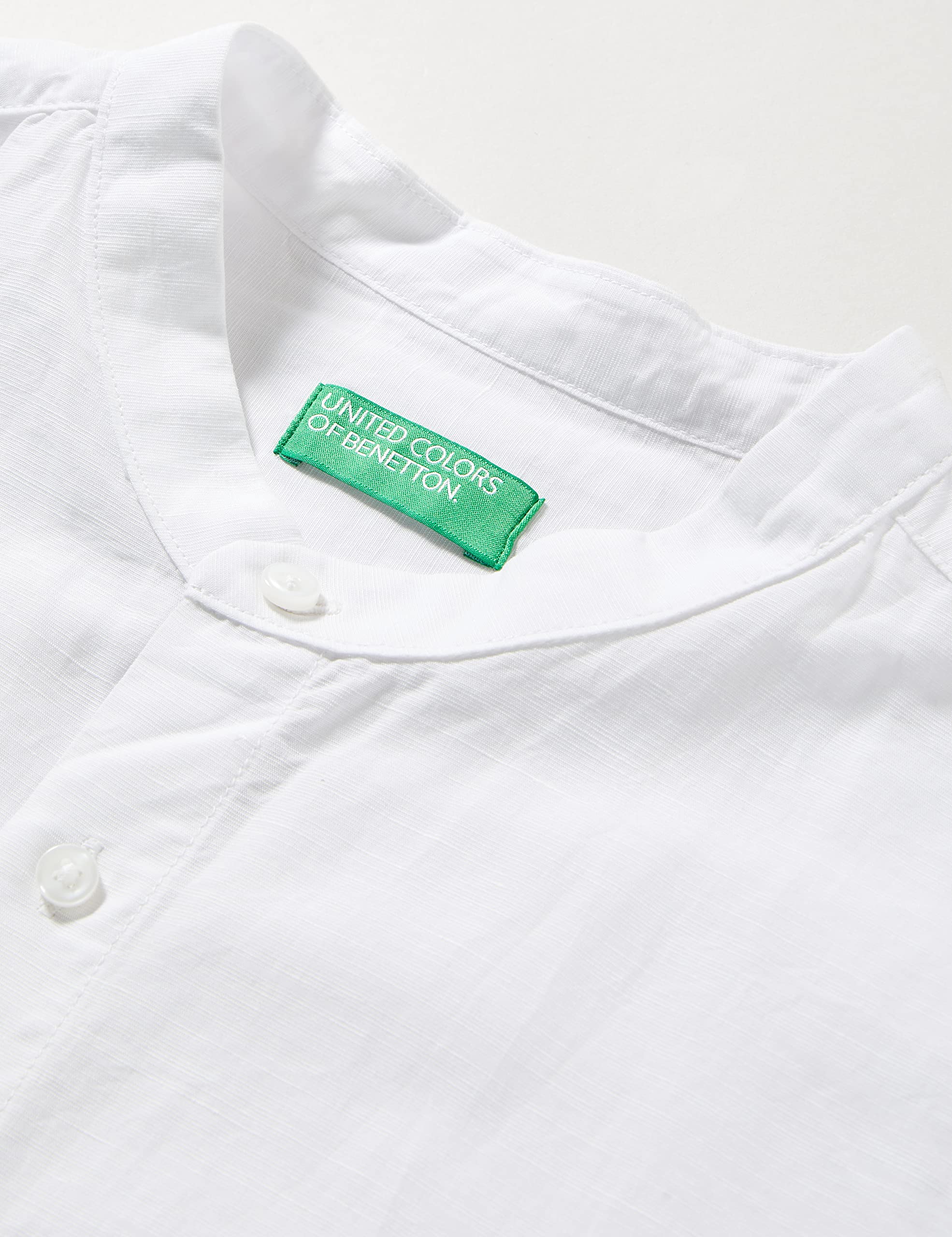 Benetton Camicia uomo slim collo coreana manica lunga