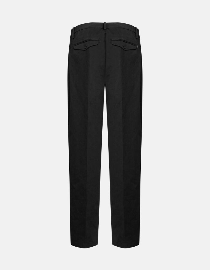 Dondup Mason UP692 Pantalone Uomo Nero Loose Cotone