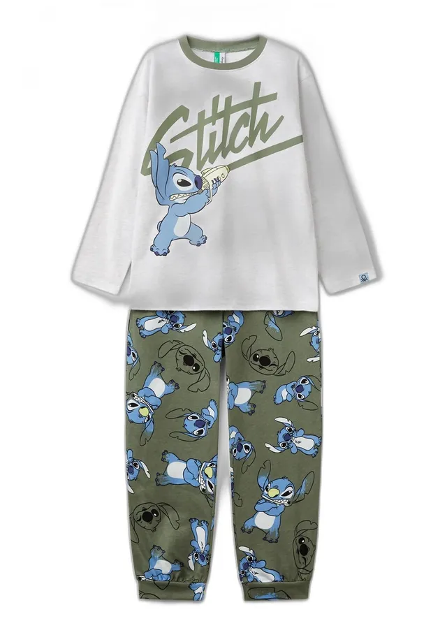 Benetton 3vr50p08g pigiama bambini Stitch XS 2 pezzi