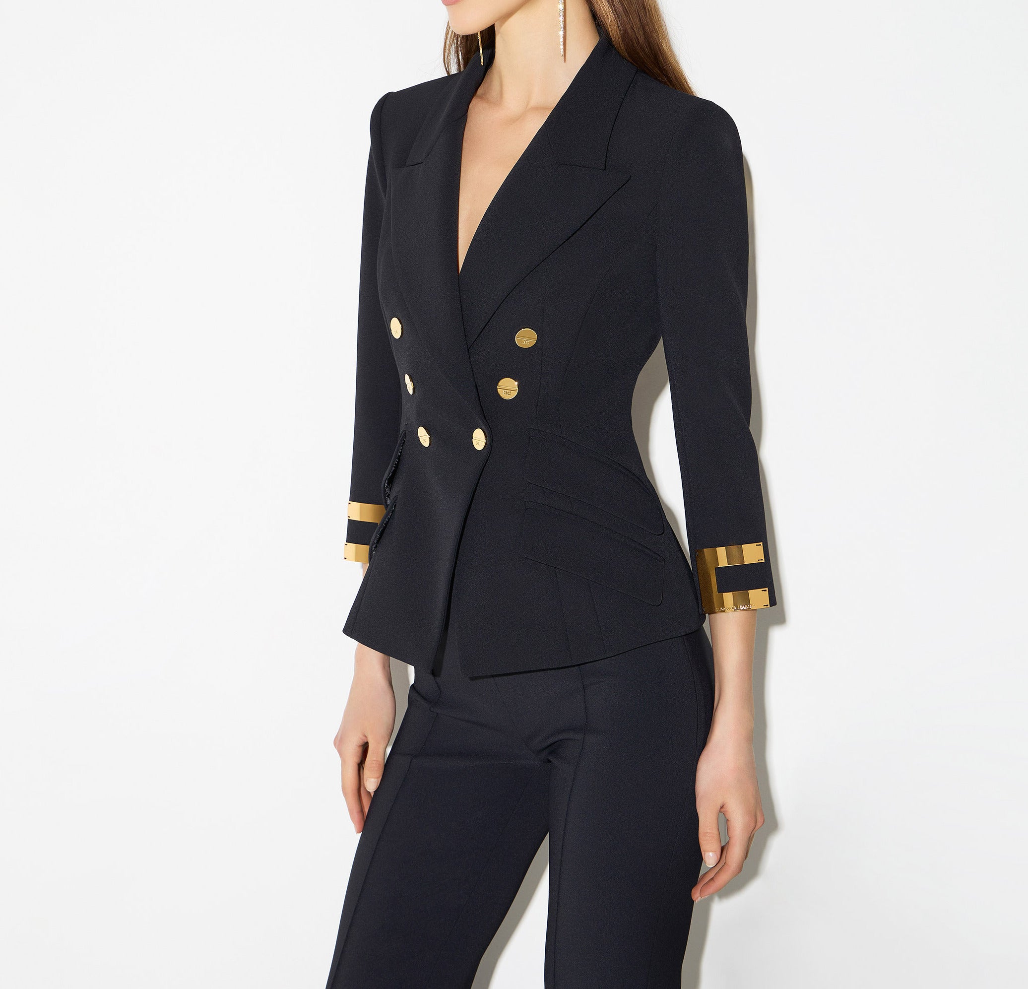 Elisabetta Franchi GI26866E2 giacca doppio crêpe nero