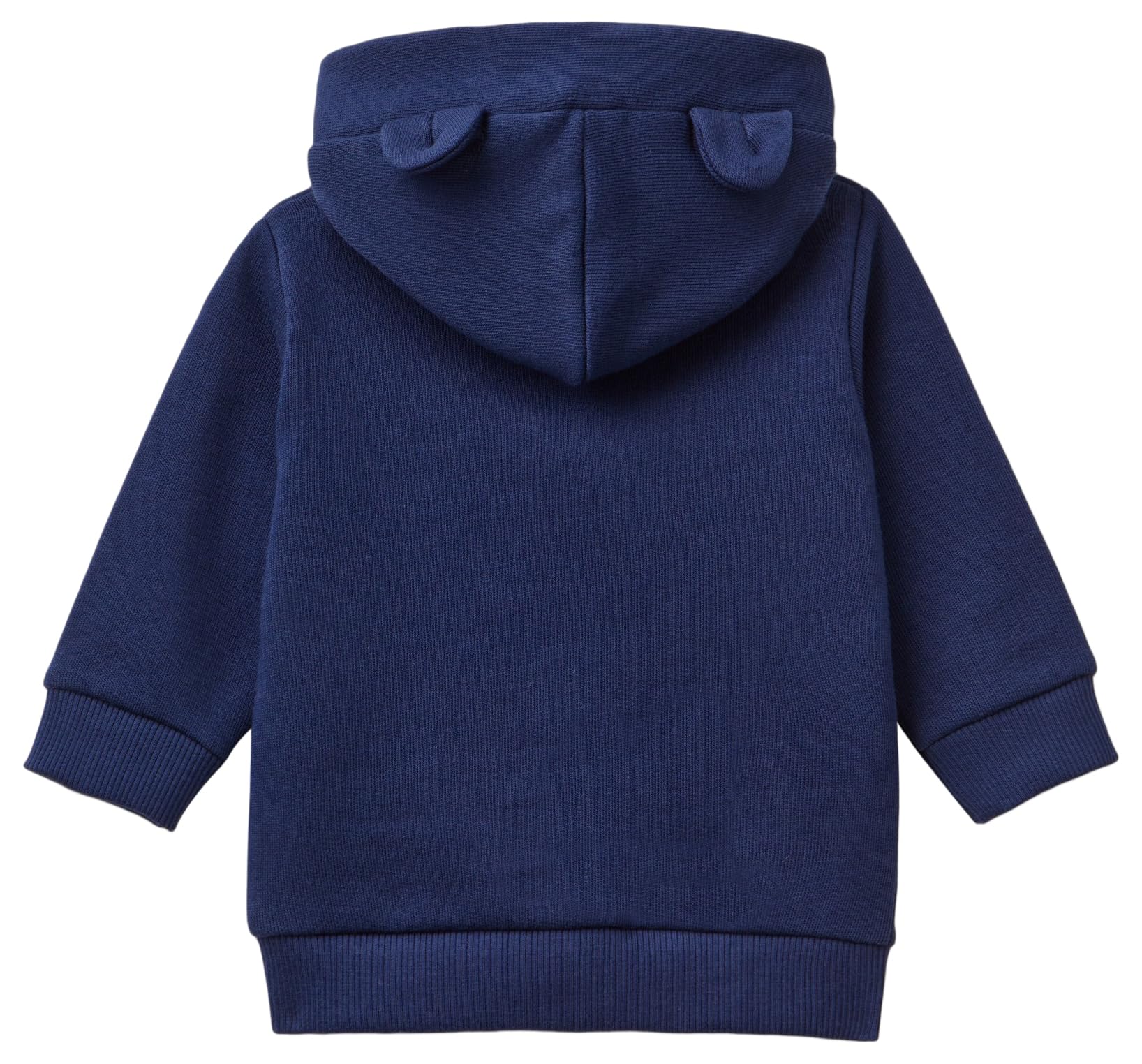 Benetton Felpa zip cappuccio orecchie logo coniglietto