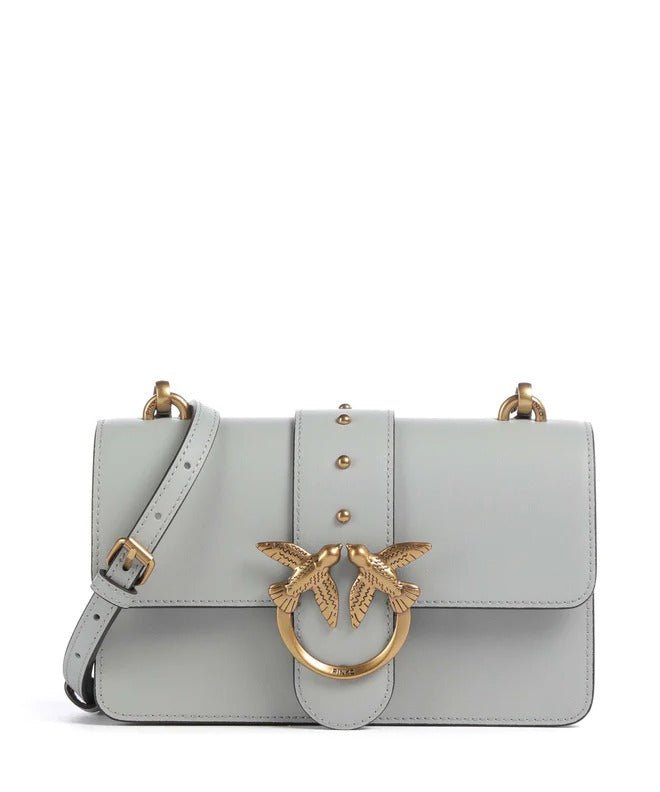 Pinko Love One Mini Borsa Donna Grigio Perla Pelle