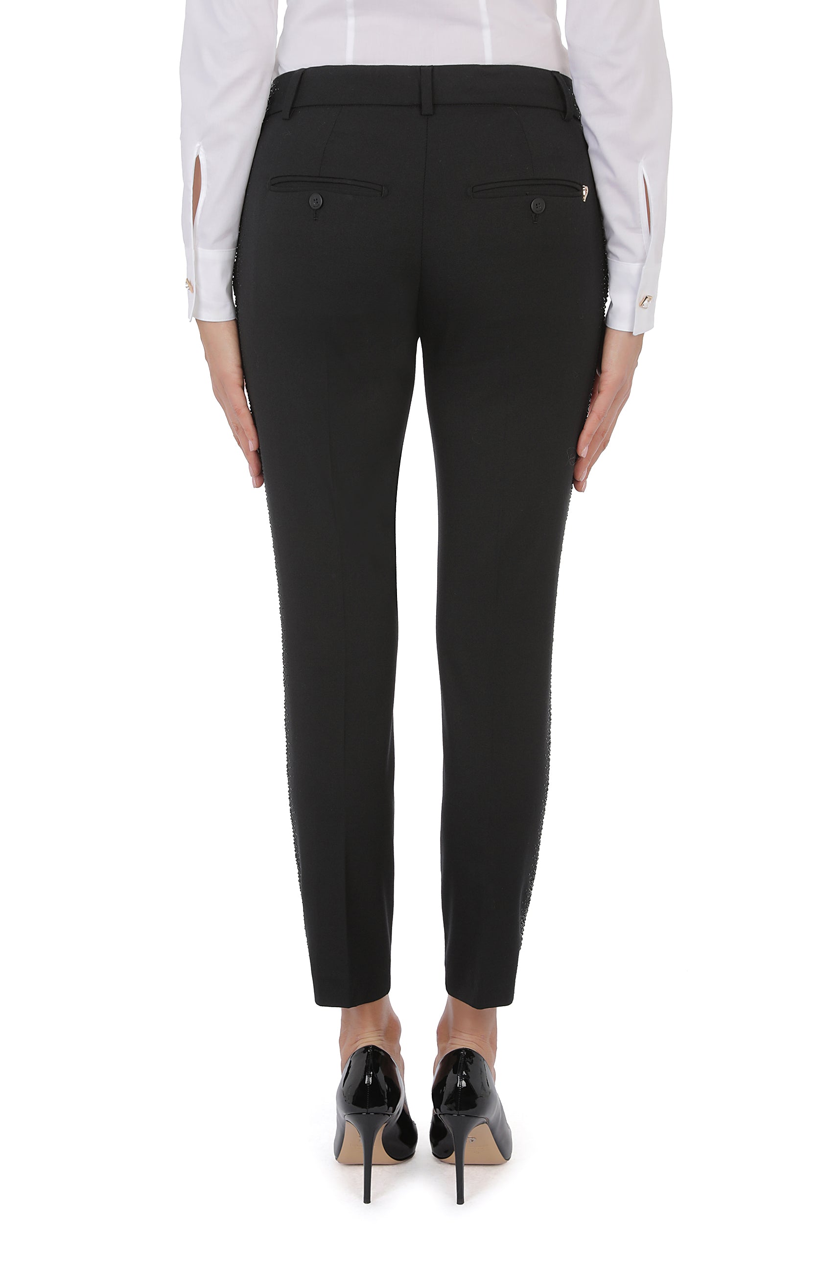 Dondup DP066 GS0109D Perfect Strass pantalone donna nero