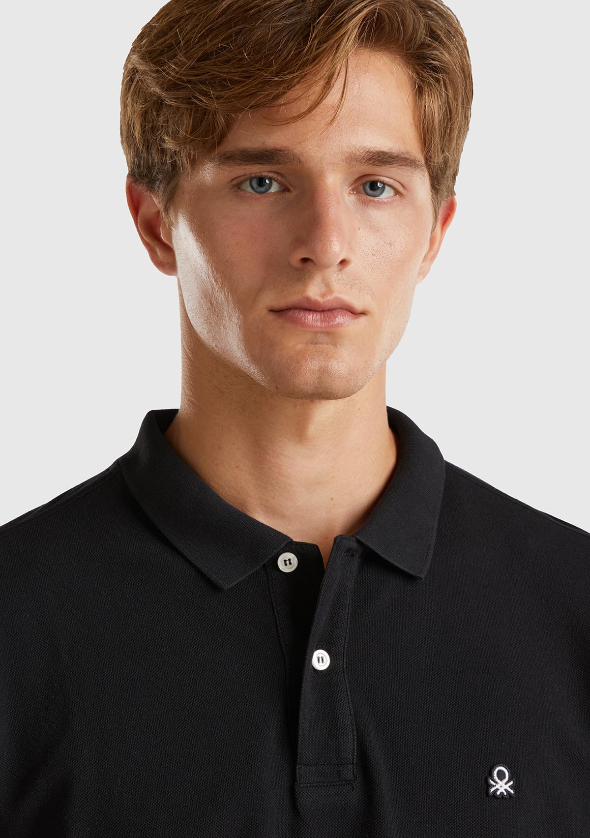 Benetton 3089j3204 polo uomo manica lunga tinta unita