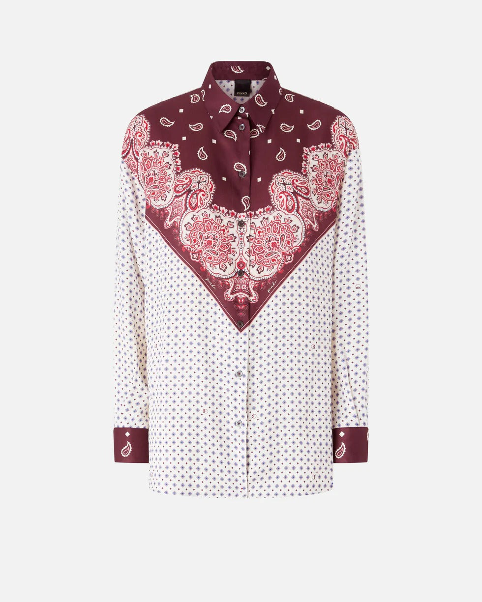 Pinko Cher 106202 A31K Camicia Donna Bordeaux Viscosa