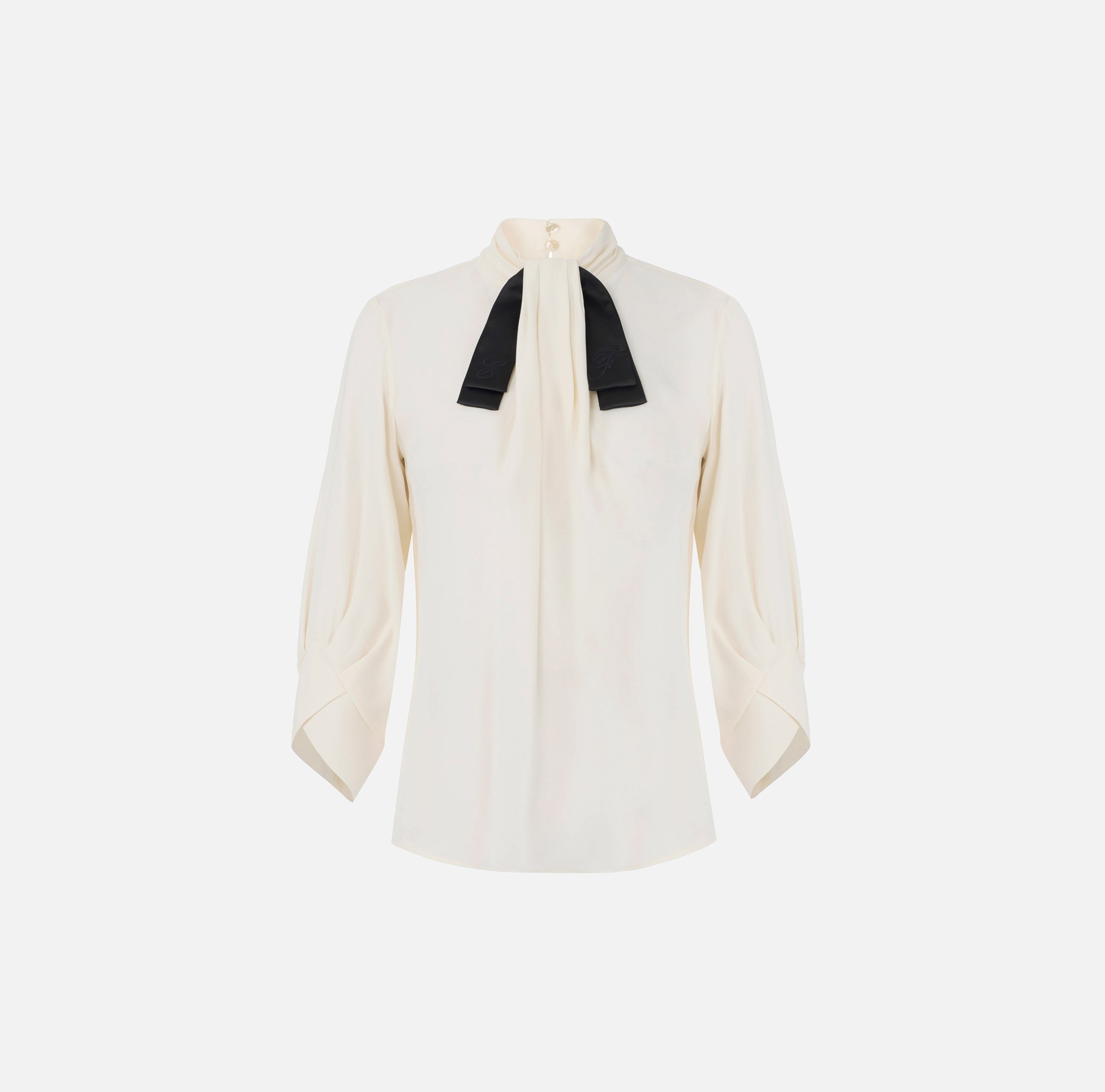 Elisabetta Franchi CA17866E2 Blusa Burro/Nero Georgette