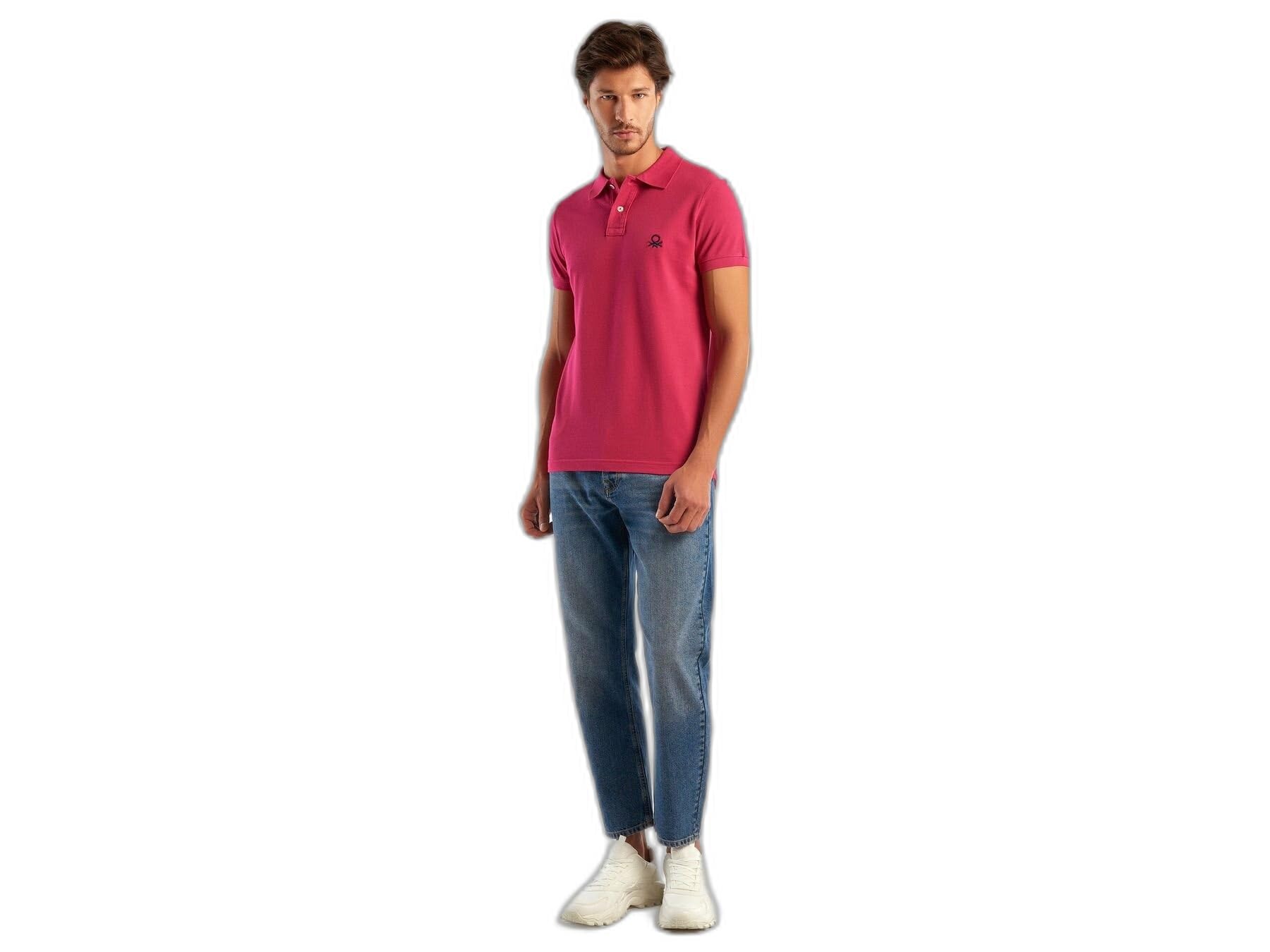 Benetton 3089j3178 polo uomo manica corta tinta unita