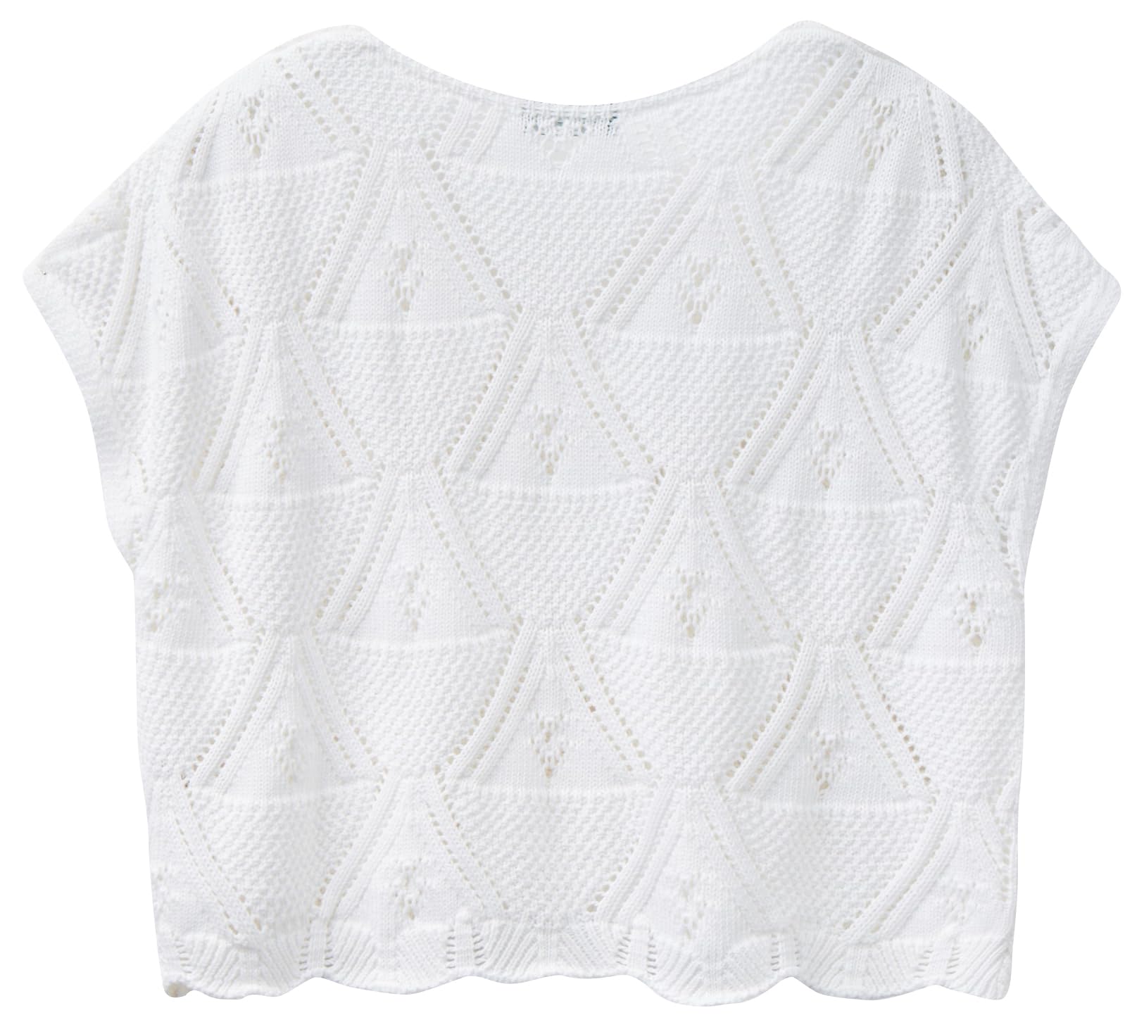 Benetton 1494D401O Maglia Donna Scollo V Bianco