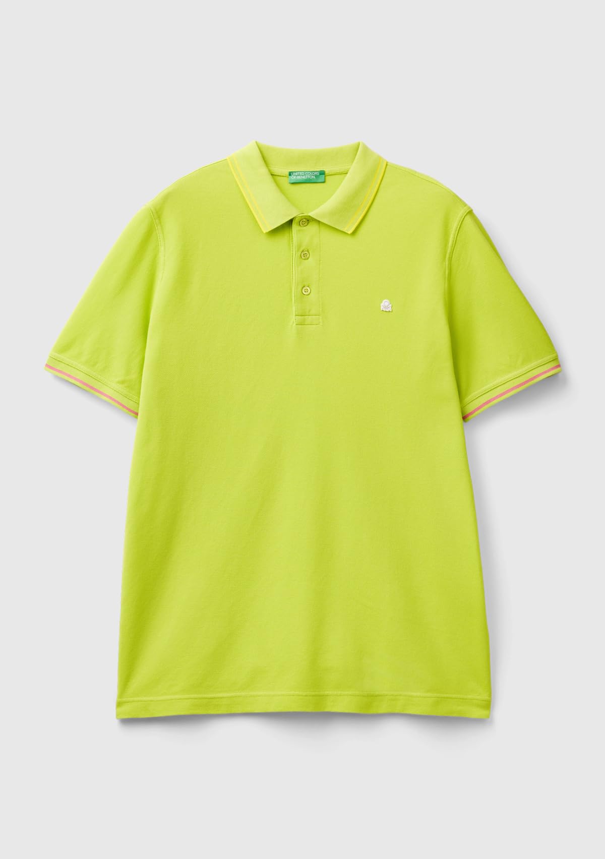 Benetton 3089U301S polo uomo verde regular manica corta