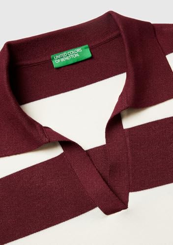 Benetton 1Z8CE301M Maglia Polo Rigata Multicolor M
