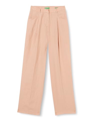 Benetton 4AGHDF05W Pantaloni Donna Lino Vita Regular