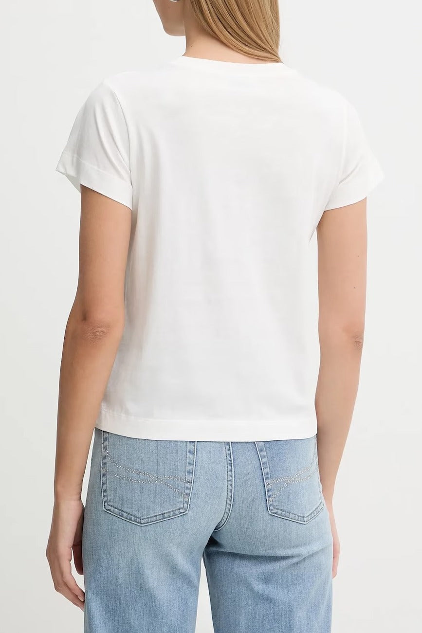Pinko 100373 A34F t-shirt bianco cotone donna