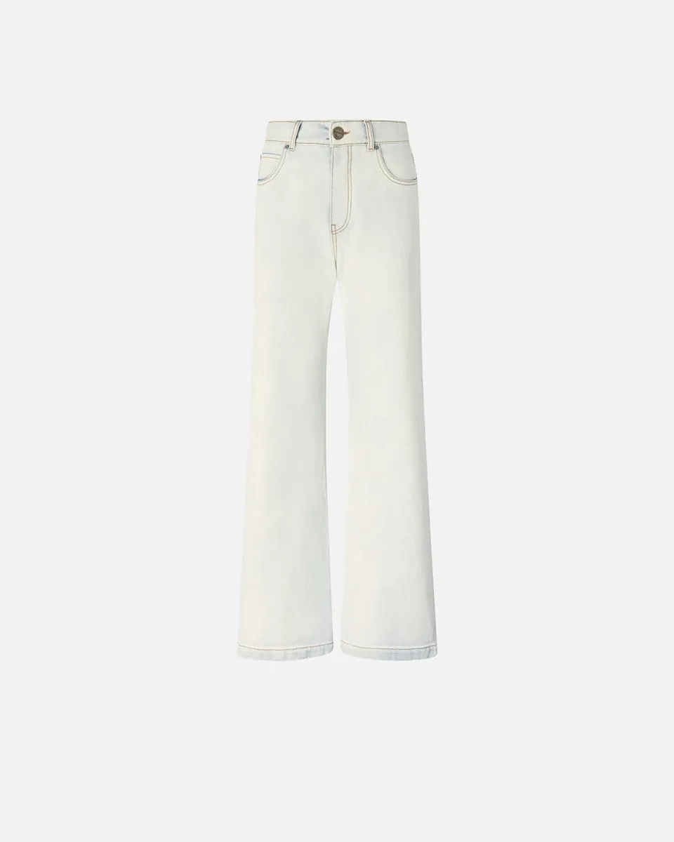 Pinko Wanda 106383 A34X Jeans Donna Azzurro Wide Leg