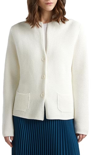 Benetton 1494d6833 Giacca Donna Maglia Bianco Latte XXS
