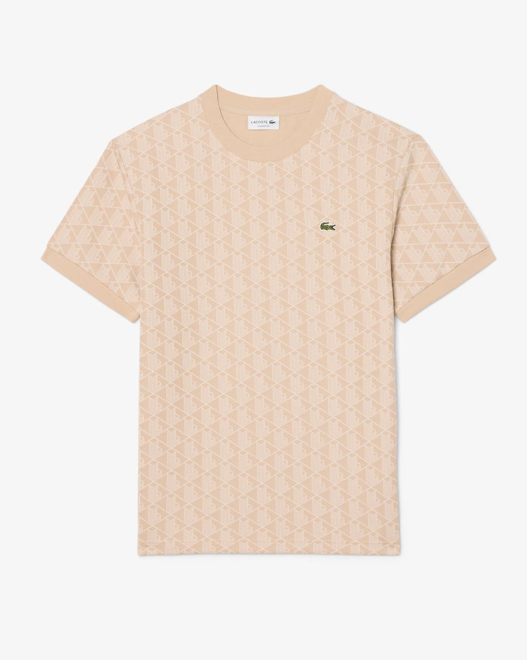 Lacoste TH1197 Monogram t-shirt uomo beige jacquard