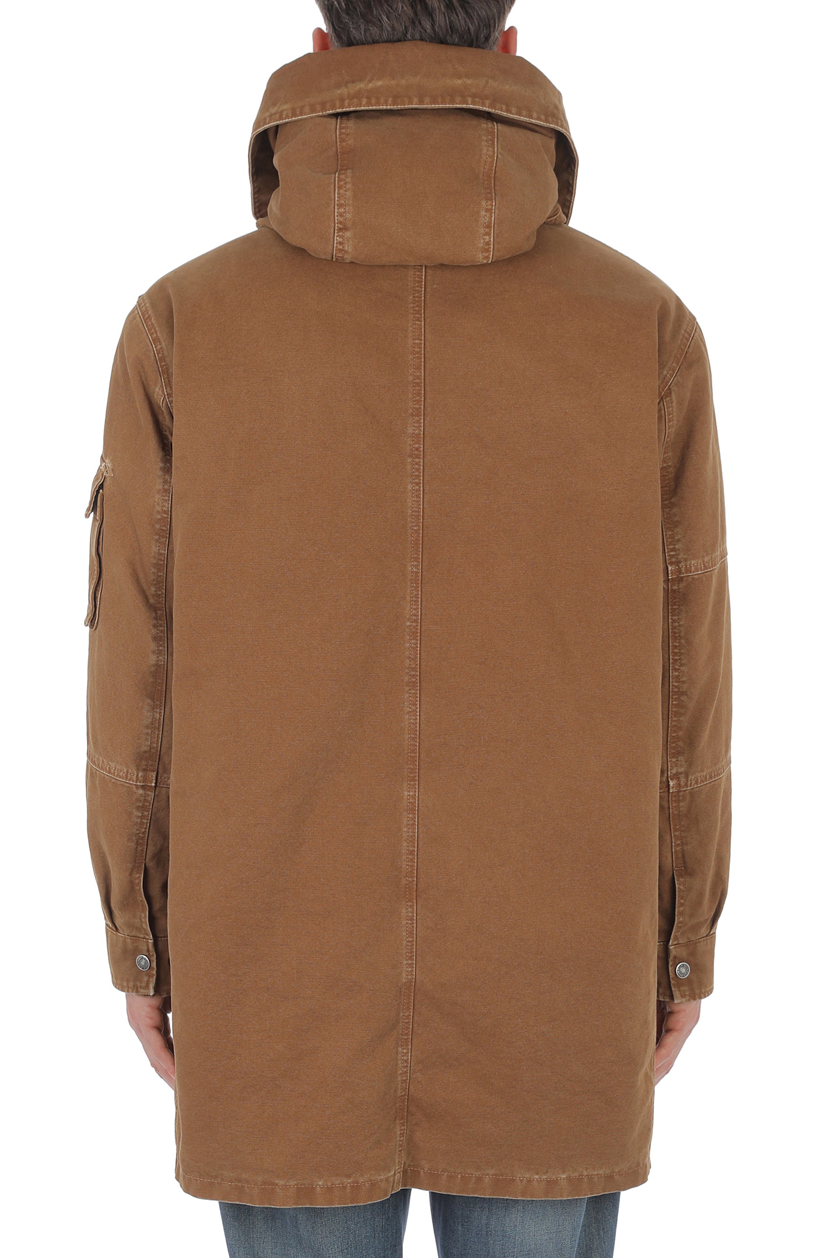 Dondup JU038 AF0049X030 parka uomo marrone canvas