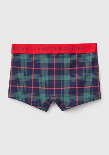 Benetton Boxer Corti Bambino 160 Cotone Blu Stampa Natale