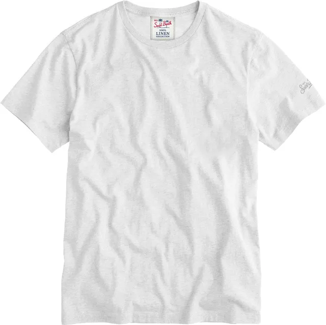 MC2 Saint Barth Ecstasea T-Shirt Uomo Bianco Lino