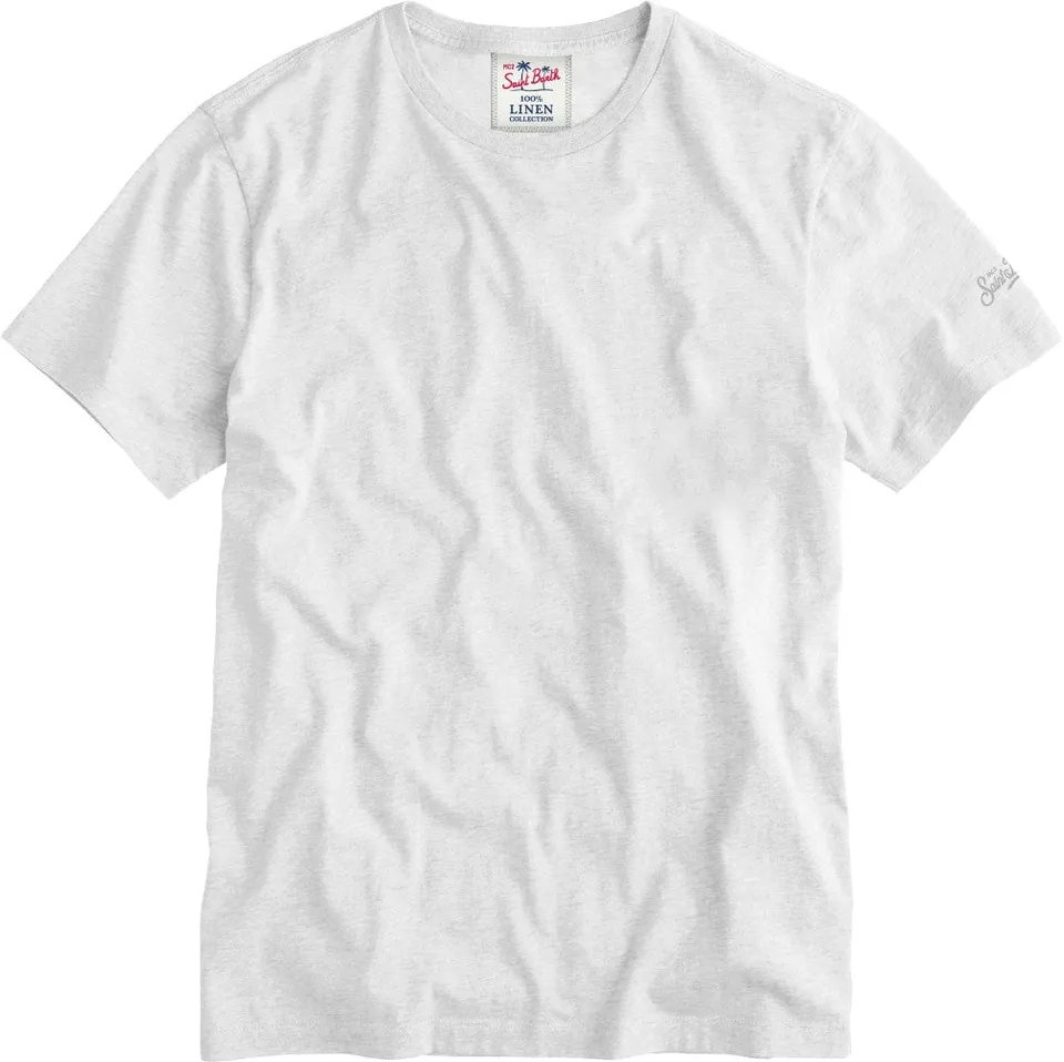 MC2 Saint Barth Ecstasea T-Shirt Uomo Bianco Lino